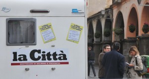 Il camper in piazza Duomo